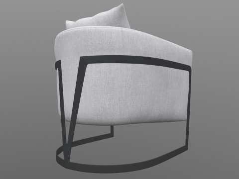 Gray Fabric Chair Modello 3D