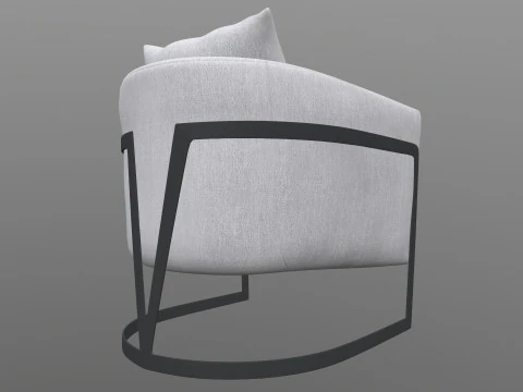 Gray Fabric Chair 3D Model
