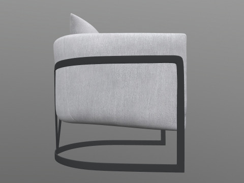 Gray Fabric Chair Modello 3D