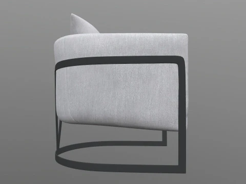 Gray Fabric Chair 3D Model