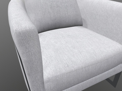 Gray Fabric Chair Modello 3D