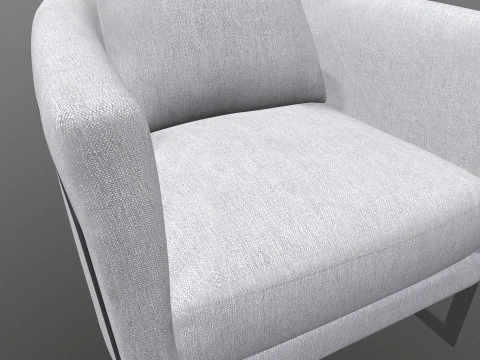 Gray Fabric Chair 3D Model