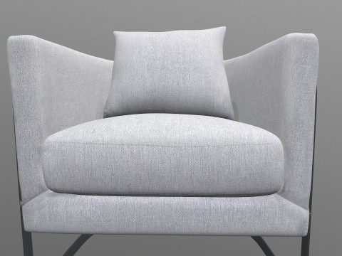 Gray Fabric Chair Modello 3D