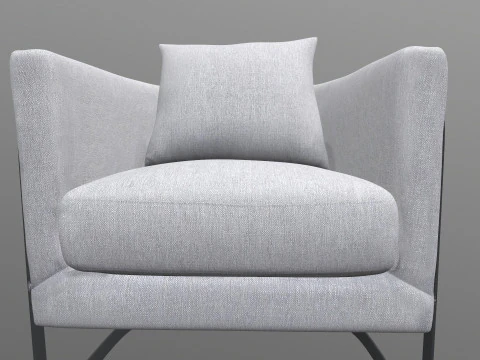 Gray Fabric Chair 3D Model