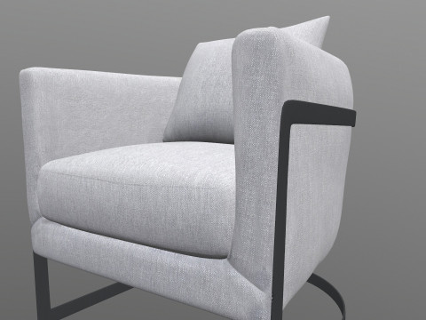 Gray Fabric Chair Modello 3D