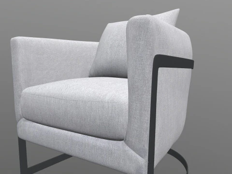 Gray Fabric Chair 3D Model