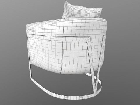 Gray Fabric Chair Modello 3D