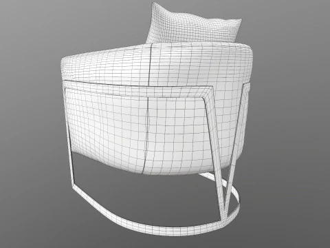 Gray Fabric Chair 3D Model