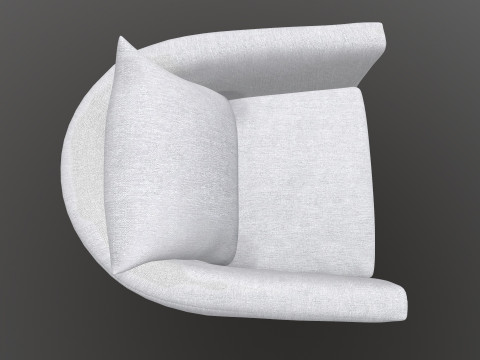 Gray Fabric Chair Modello 3D