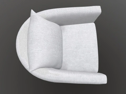 Gray Fabric Chair 3D Model