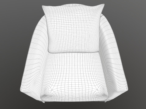 Gray Fabric Chair Modello 3D
