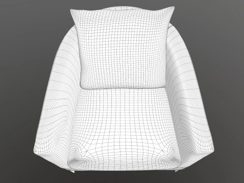 Gray Fabric Chair 3D Model