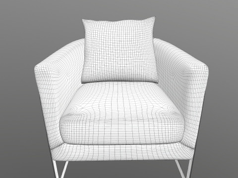 Gray Fabric Chair Modello 3D