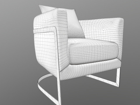 Gray Fabric Chair Modello 3D