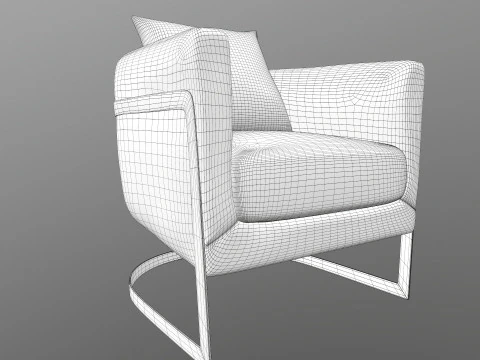 Gray Fabric Chair 3D Model