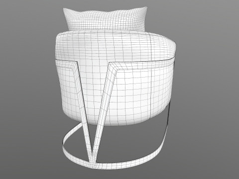 Gray Fabric Chair Modello 3D