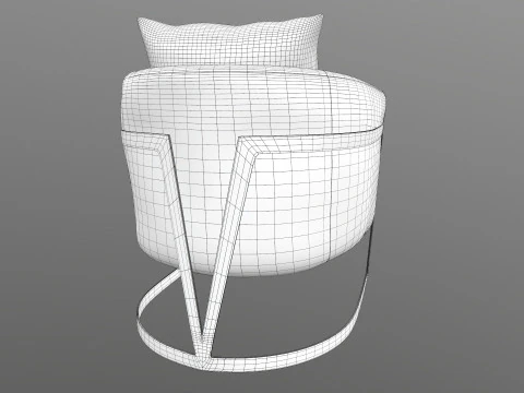 Gray Fabric Chair 3D Model