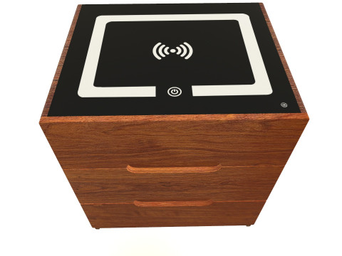 Wooden wifi side table 3D Model