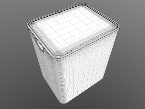 Laundry Basket with Lid Modello 3D