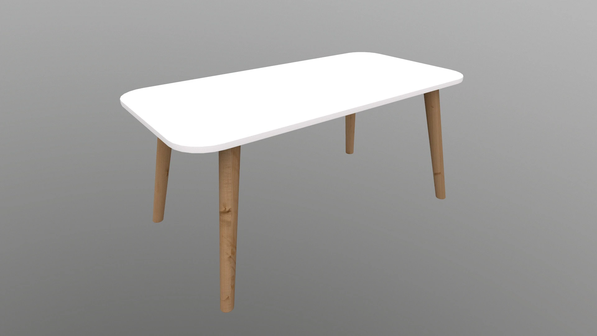 Wooden Table 3D Model .c4d .max .obj .3ds .fbx .stl .blend 