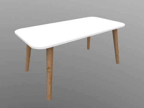 लकड़ी की मेज 3D मॉडल