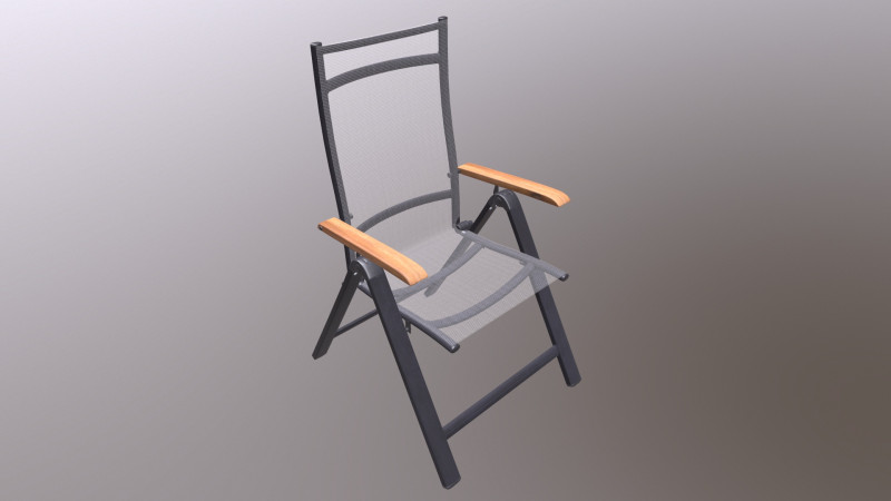 Folding Chair with Armrests 3D Mode Modelo 3D .c4d .max .obj .3ds .fbx .stl .blend 