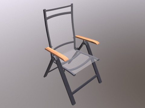 Folding Chair with Armrests 3D Mode 3D Model