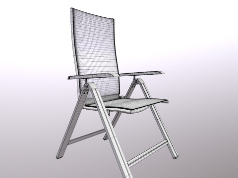 Folding Chair with Armrests 3D Mode Modelo 3D