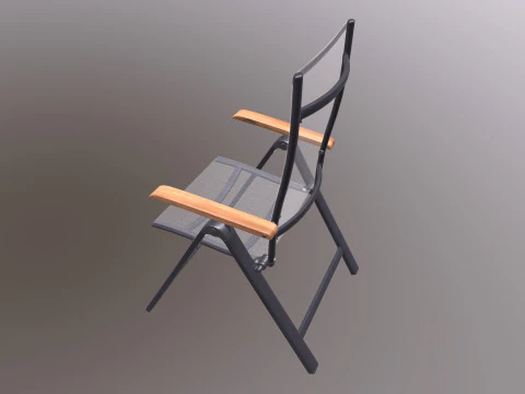 Folding Chair with Armrests 3D Mode 3D Model