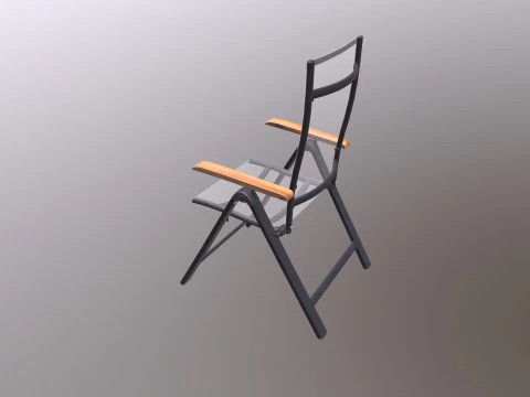 Folding Chair with Armrests 3D Mode 3D Model