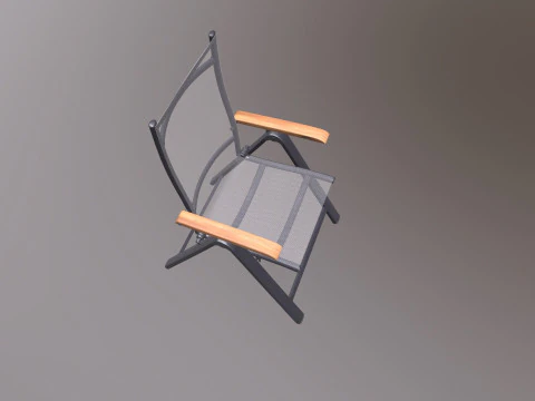 Folding Chair with Armrests 3D Mode 3D Model