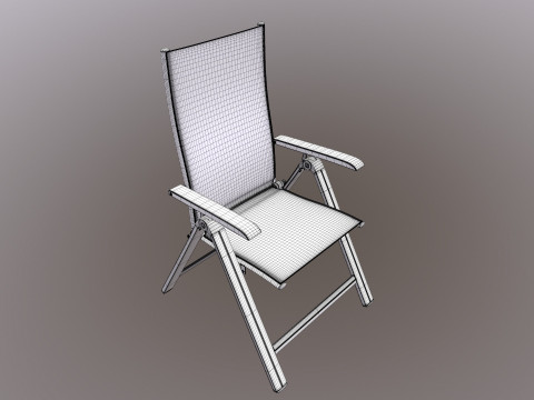 Folding Chair with Armrests 3D Mode Modelo 3D