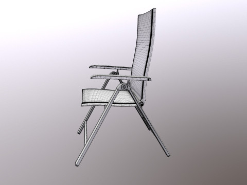 Folding Chair with Armrests 3D Mode Modelo 3D