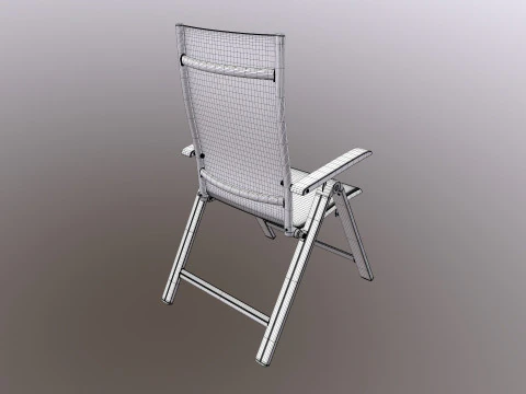 Folding Chair with Armrests 3D Mode 3D Model