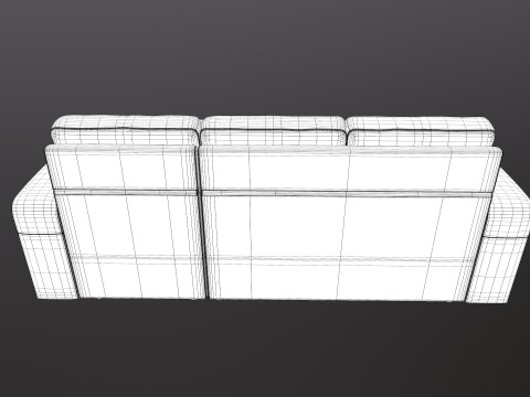 LHS Leather Sofa Modèle 3D