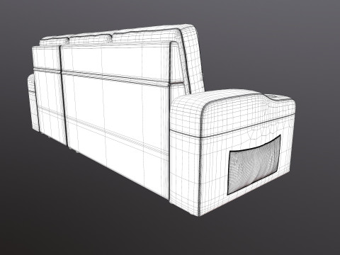 LHS Leather Sofa Modèle 3D