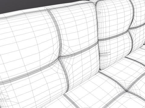 LHS Leather Sofa Modèle 3D