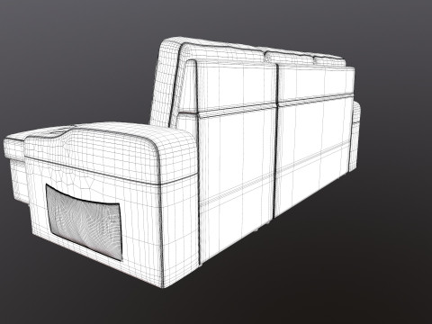 LHS Leather Sofa Modèle 3D