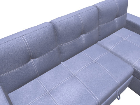 LHS Leather Sofa Modèle 3D