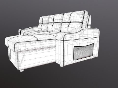 LHS Leather Sofa Modèle 3D