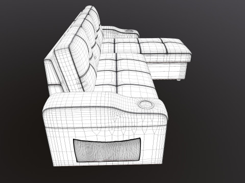LHS Leather Sofa Modèle 3D
