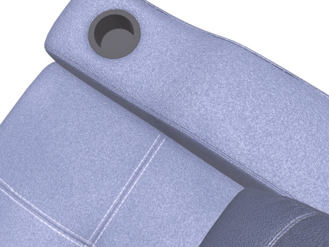 LHS Leather Sofa Modèle 3D