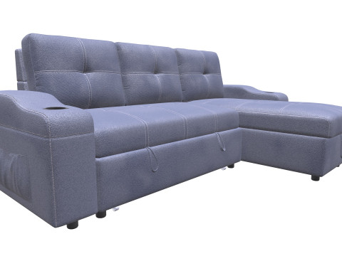 LHS Leather Sofa Modèle 3D