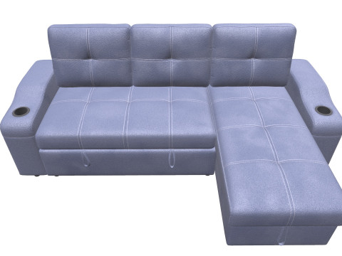 LHS Leather Sofa Modèle 3D