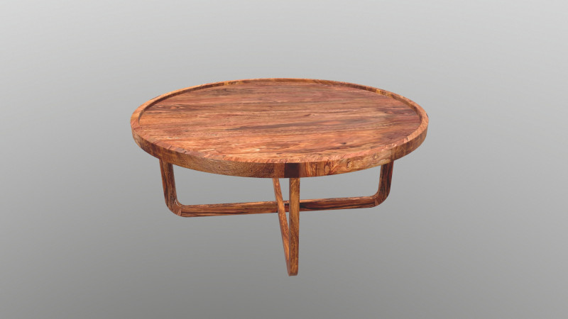 Wooden Round Table 3D 模型 .c4d .max .obj .3ds .fbx .stl .blend 