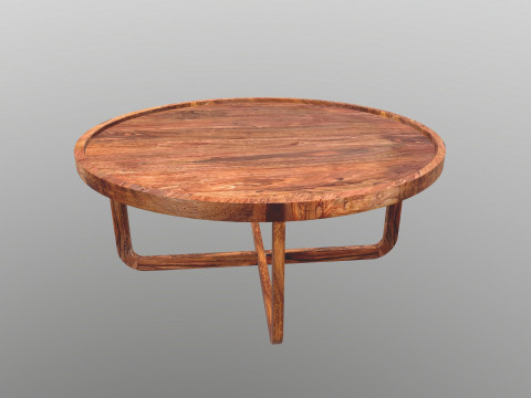 Wooden Round Table Modèle 3D