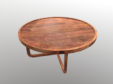 Wooden Round Table 3D 模型