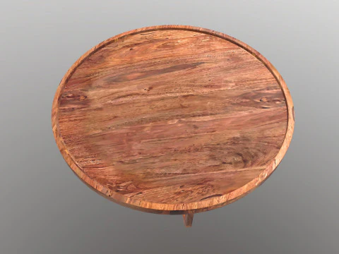 Wooden Round Table 3D Model
