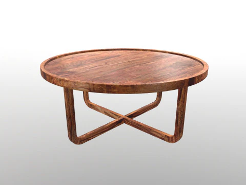Wooden Round Table 3D Model