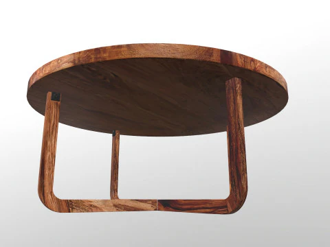 Wooden Round Table 3D Model